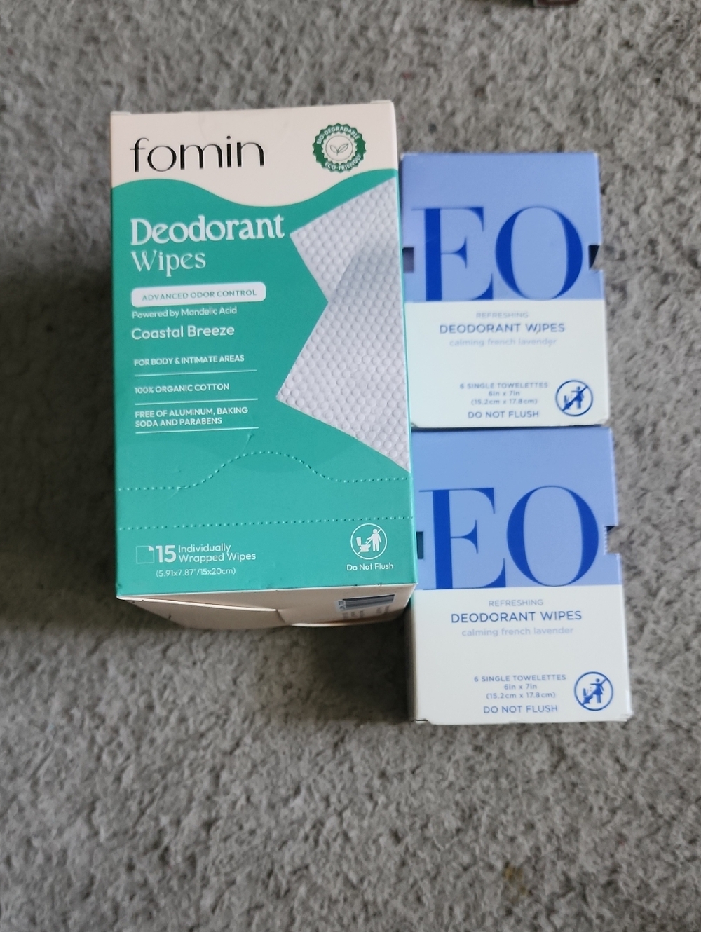 3 Deodorant Wipes packs